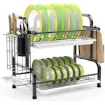 2-Tier Dish Rack with Utensil Holder thumbnail