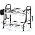 2-Tier Dish Rack with Utensil Holder alternate 1
