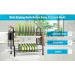 2-Tier Dish Rack with Utensil Holder alternate 7