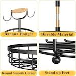 2-Tier Fruit Basket Bowl Storage with Wood alternate 7