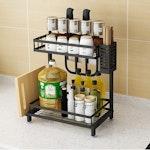 2-Tier Kitchen Spice Rack Organizer Storage Shelf alternate 1