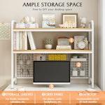 2-Tier Metal Desktop Hutch Bookshelf alternate 3