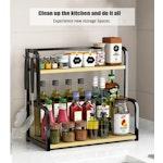 2-Tier Wooden Kitchen Countertop Spice Rack alternate 5