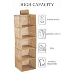 3 Pack 5-Tier Shelf Hanging Closet  (Beige) alternate 2