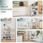 3-Tier Foldable Storage Shelf with Wheels (White) alternate 2