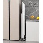 3-Tier Foldable Storage Shelf with Wheels (White) alternate 7