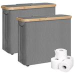2 Pack Toilet Paper Storage Basket (Grey) thumbnail
