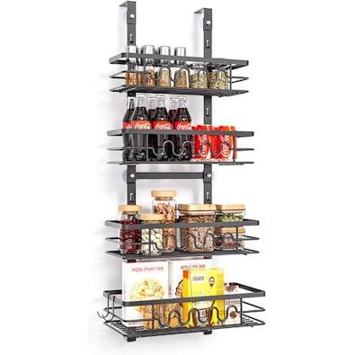 4 Tier Adjustable Baskets Over Door Pantry cover