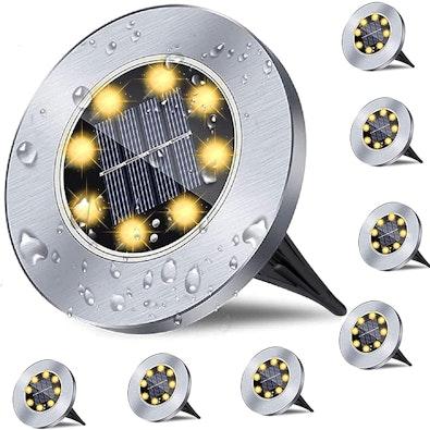 4-Pack Solar Waterproof Ground Lights for Outdoors cover