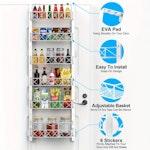 6 Tier Adjustable Baskets Over Door (White) alternate 3