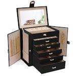 6-Layer Large Jewelry Box for Women (Black) thumbnail