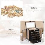 6-Layer Large Jewelry Box for Women (Black) alternate 5