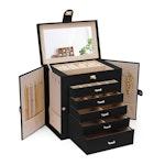 6-Layer Large Jewelry Box for Women (Black) alternate 8