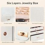6-Layer Large Jewelry Box for Women (White) alternate 4