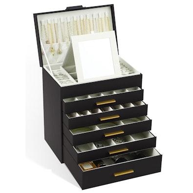 6-Layer Jewelry Organizer Box (Black) cover