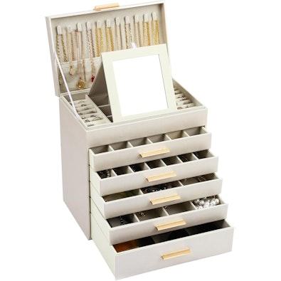 6-Layer Jewelry Organizer Box (White) cover