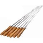 6-Pack Flat Blade BBQ Skewers with Wood Handles thumbnail