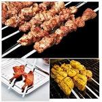 6-Pack Flat Blade BBQ Skewers with Wood Handles alternate 6