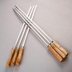 6-Pack Flat Blade BBQ Skewers with Wood Handles alternate 3