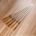 6-Pack Flat Blade BBQ Skewers with Wood Handles alternate 4