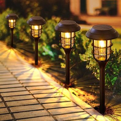 8-Pack Bright Solar Pathway Lights IP65 Waterproof cover