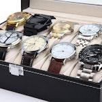Black PU Leather 10-Slot Watch Organizer Box alternate 6