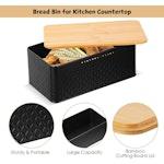 Bread Bin with Bamboo Lid (Black) alternate 2