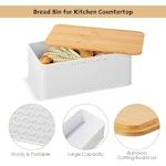 Bread Bin with Bamboo Lid (White) alternate 2