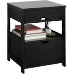 Black 2-Drawer Bedside Table thumbnail