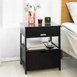Black 2-Drawer Bedside Table alternate 1