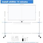 Double-Sided Magnetic Whiteboard 120x90cm alternate 8