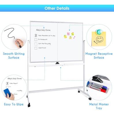 Double-Sided Magnetic Whiteboard 120x90cm cover