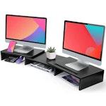 Dual Monitor Stand with Adjustable Shelves thumbnail