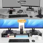 Dual Monitor Stand with Adjustable Shelves alternate 4