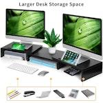 Dual Monitor Stand with Adjustable Shelves alternate 5