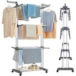 Folding Clothes Drying Rack with Wheels thumbnail