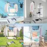 Folding Clothes Drying Rack with Wheels alternate 2