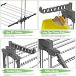 Folding Clothes Drying Rack with Wheels alternate 6