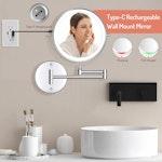 LED Makeup Mirror 1X/10X, 3 Colors, Touch Dimmable alternate 1