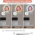 LED Makeup Mirror 1X/10X, 3 Colors, Touch Dimmable alternate 2