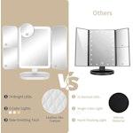 LED Trifold Makeup Mirror Magnification alternate 5