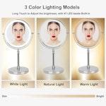 Rechargeable LED Makeup Mirror with 3 Light Modes alternate 4