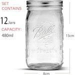 12pc 480ml Mason Jars with Airtight Lids alternate 3