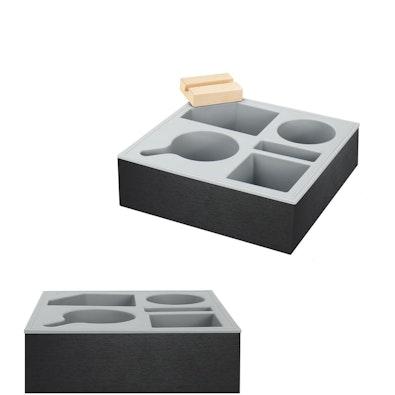 Wooden Couch Cup Holder Tray with Phone Holder cover