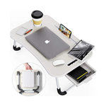 Laptop Bed Desk with Storage - White