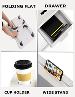 Laptop Bed Desk with Storage - White alternate 7