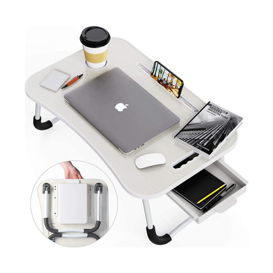Laptop Bed Desk with Storage - White cover