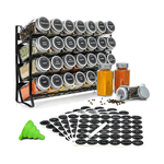 4 Tier Spice Rack Organiser with 28 Glass Jars