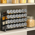 4 Tier Spice Rack Organiser with 28 Glass Jars alternate 1