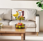 2-Tier Fruit Basket Bowl with Dual Banana Hanger alternate 1